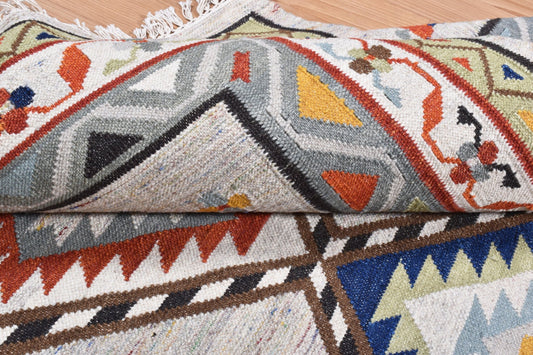 Flatweave Handmade Grey Caucasian Rugs - TesuRugs