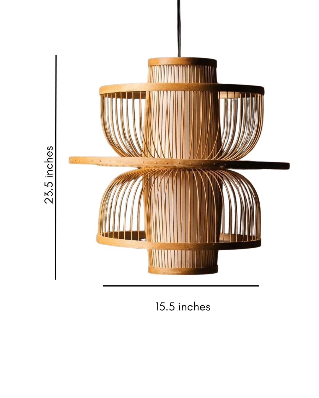 Fountain Bamboo Lampshade with light diffuser - TesuPendant Light