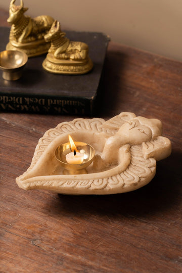 Ganesha Marble Diya - TesuHome Decor