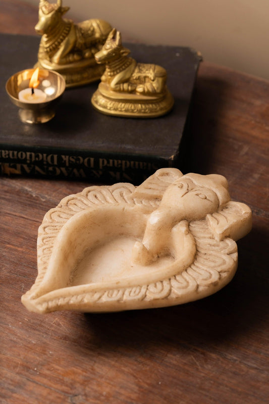 Ganesha Marble Diya - TesuHome Decor