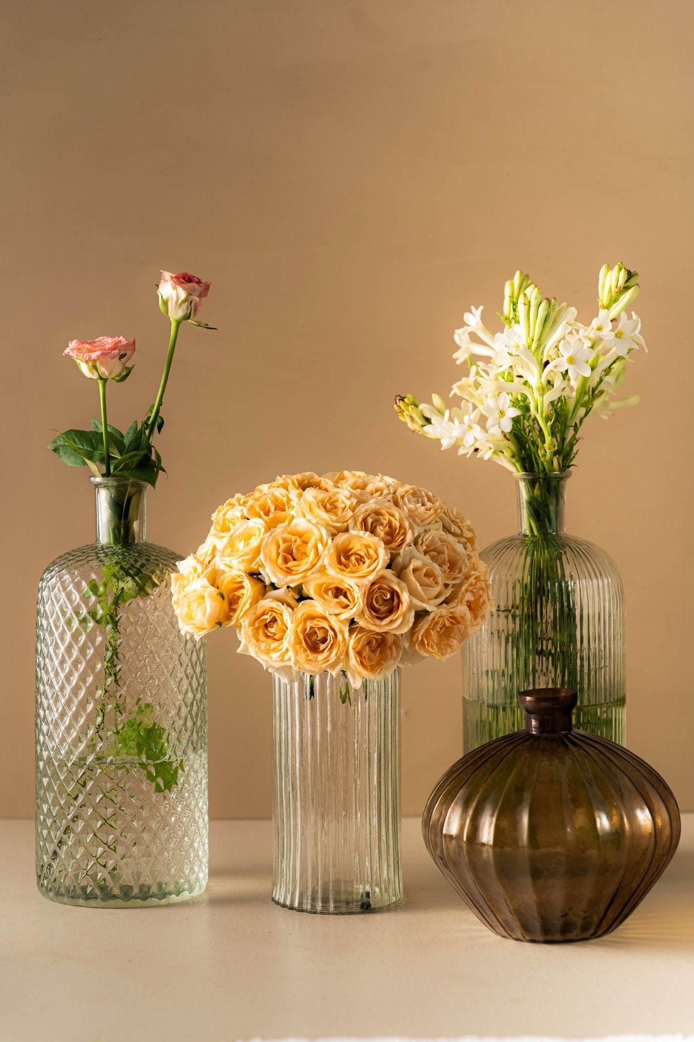 Genda Saaj Bloom Vase in [color] finish with traditional Indian design elements