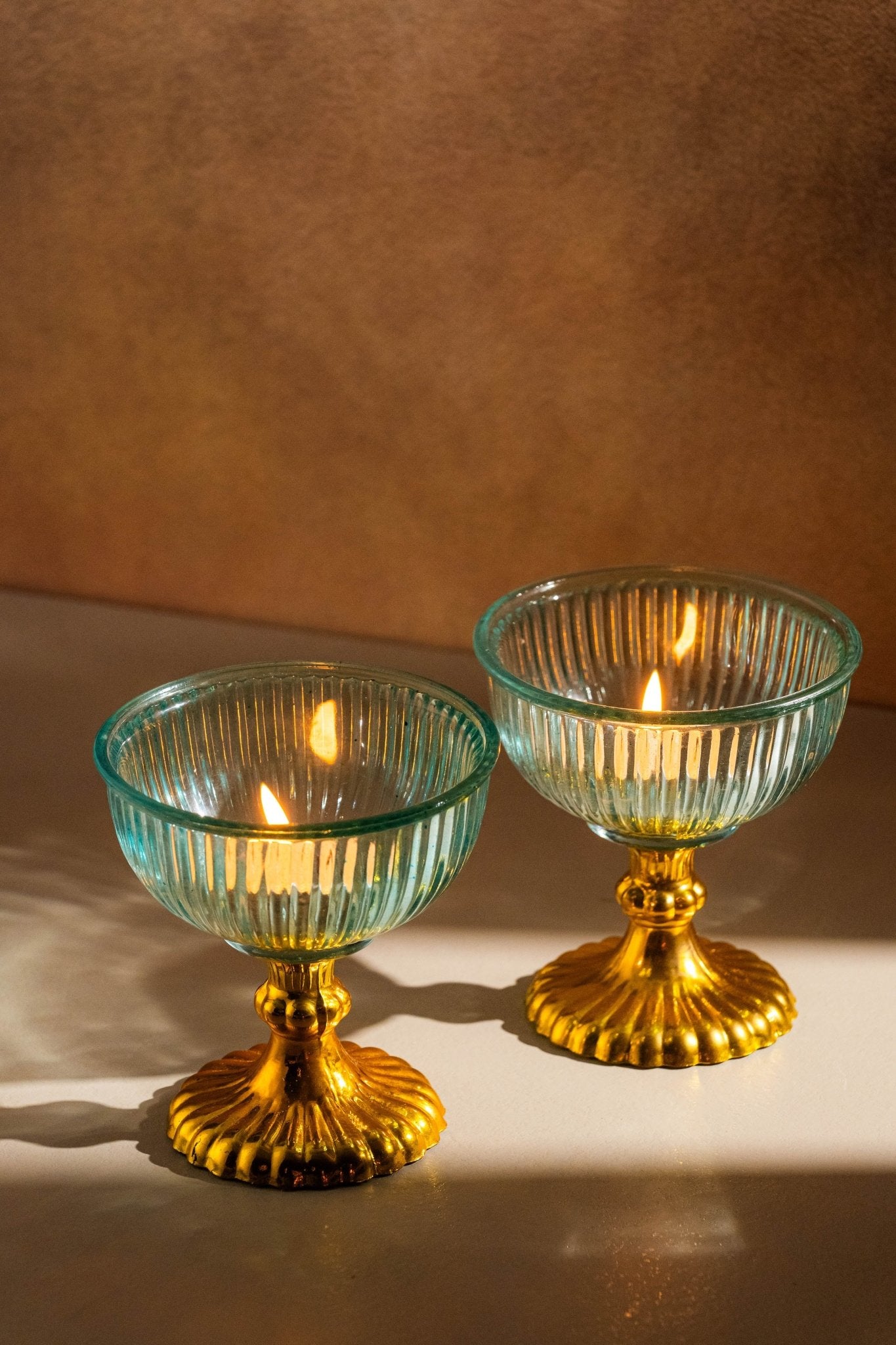 Genda Saaj Glass Candle Holder - Handcrafted Tea Light Holder - TesuCandles & Candle Holders