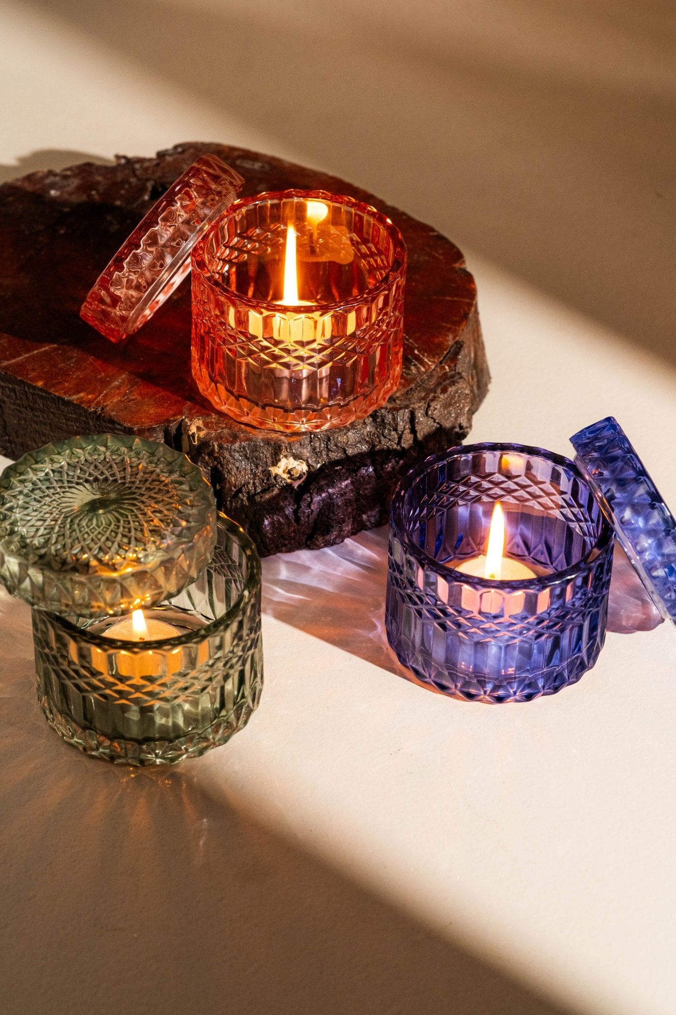 Genda Saaj Glass Candle Holder - TESU Indian Home Decor - TesuCandles & Candle Holders