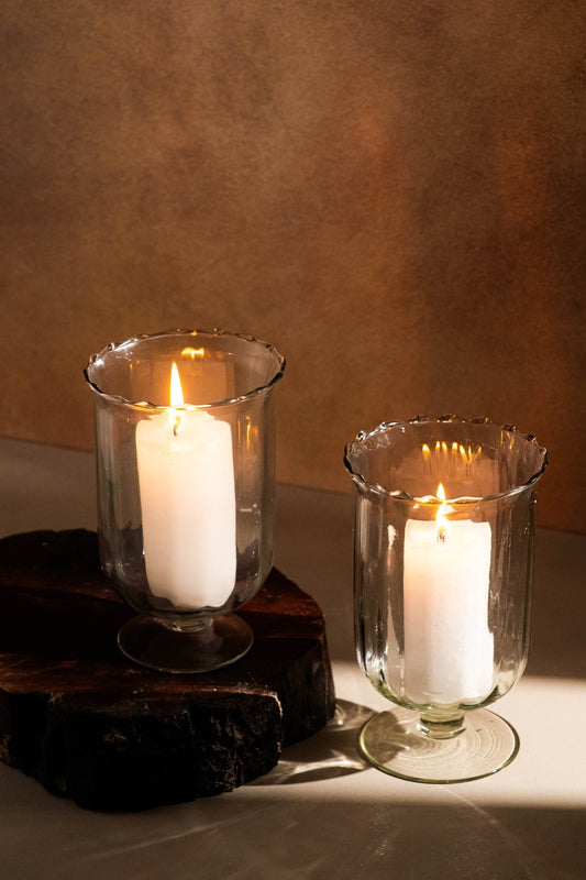 Genda Saaj Hurricane Candle Holder - Glass Table Decor - TesuCandles & Candle Holders