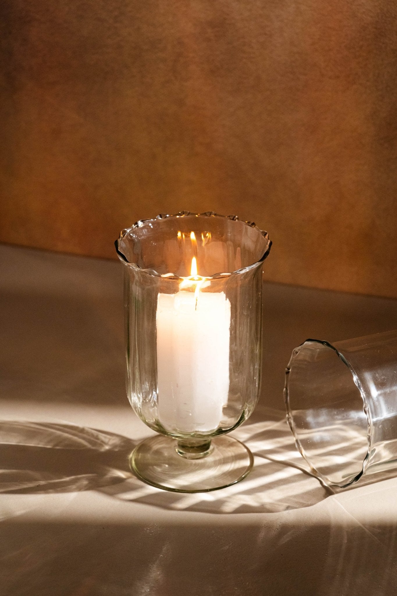 Genda Saaj Hurricane Candle Holder - Glass Table Decor - TesuCandles & Candle Holders