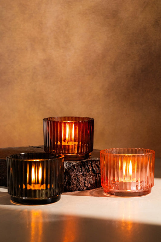Genda Saaj Tea Light Candle Holder - Handcrafted Glass Decor - TesuCandles & Candle Holders