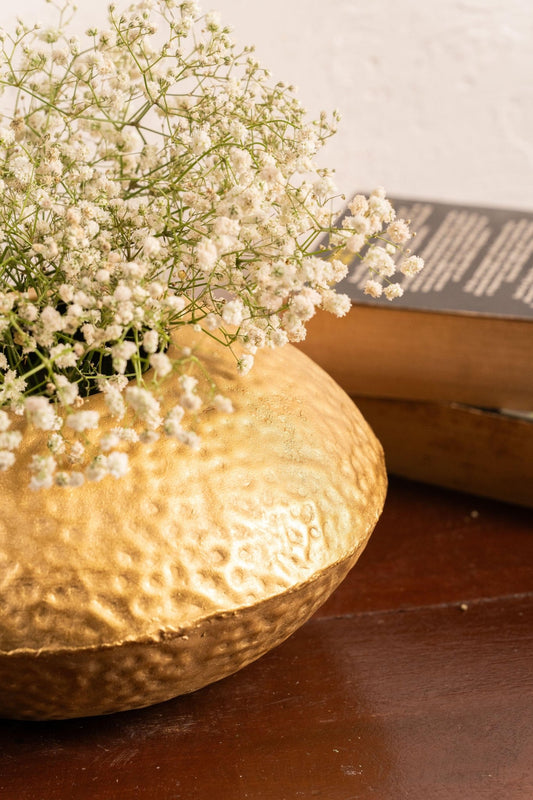Golden Hammered Planter - TesuPlanter