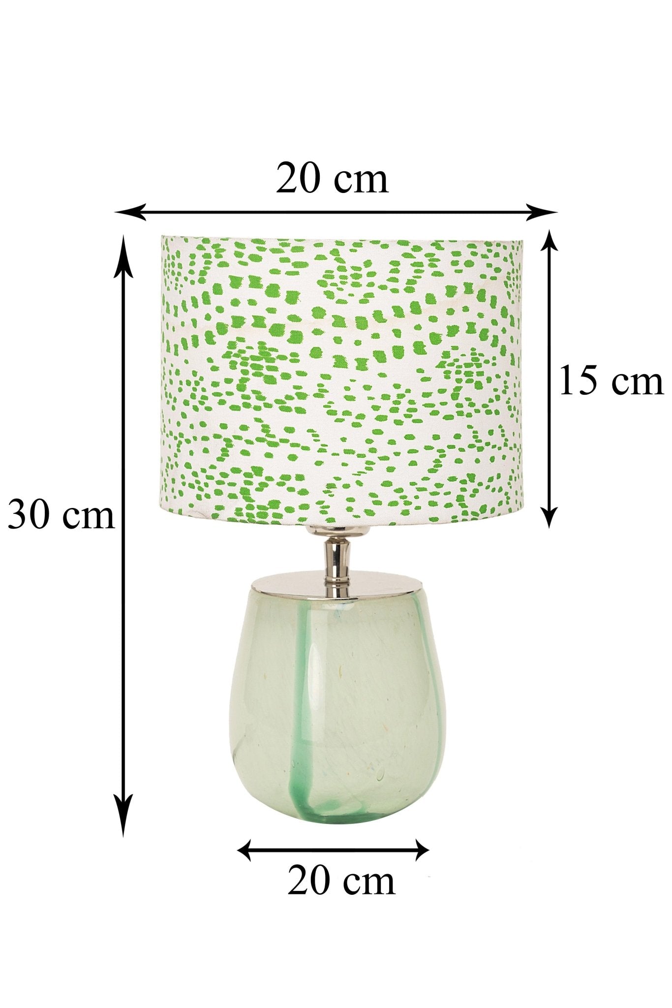 Green & White Glass Table Lamp - TesuTable Lamp
