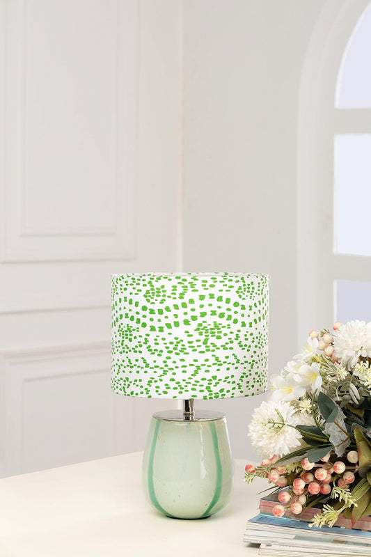 Green & White Glass Table Lamp - TesuTable Lamp