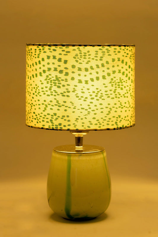 Green & White Glass Table Lamp - TesuTable Lamp