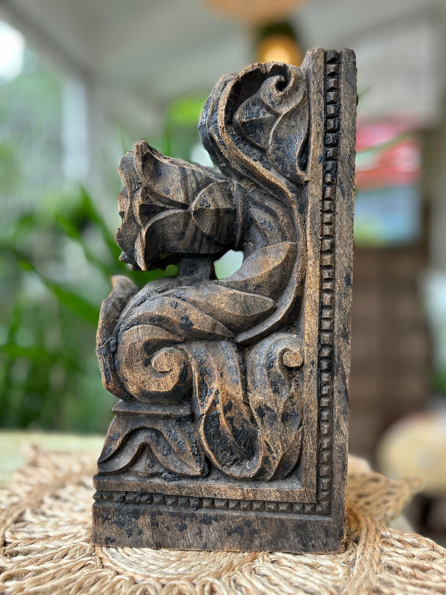 Hand Carved Wood Wall Panel - TesuWooden Bracket