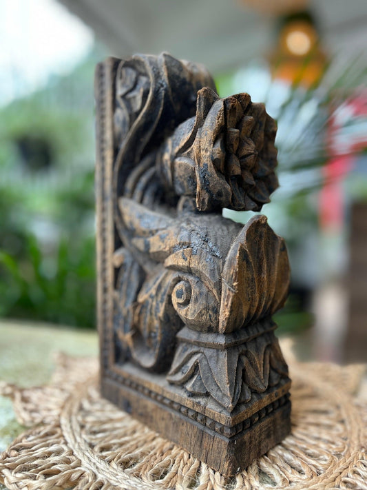 Hand Carved Wood Wall Panel - TesuWooden Bracket
