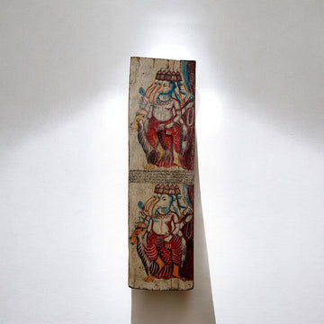 Hand Painted Indian God Wall Panel - Vintage Spiritual Art on Antique door - TesuWall Decor