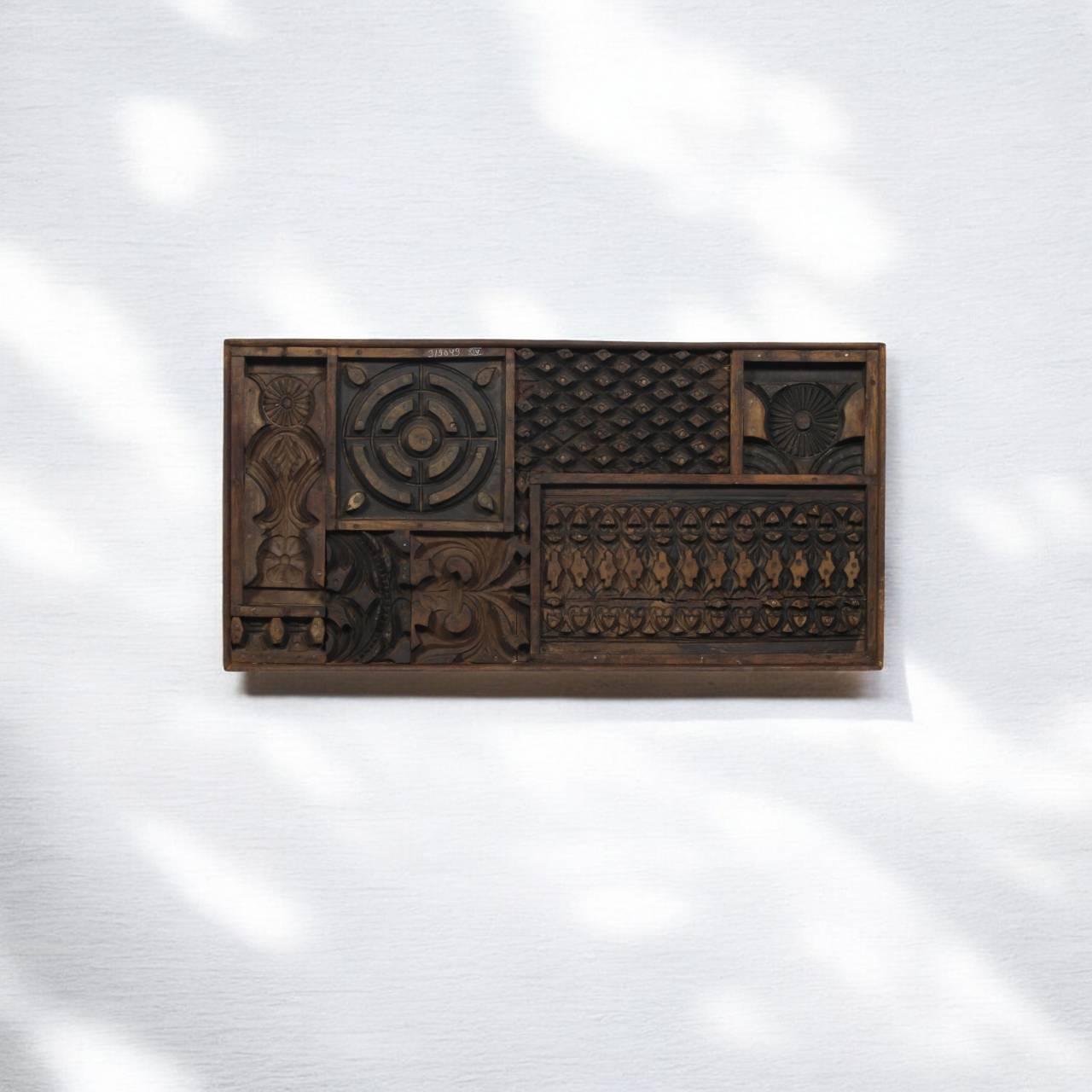 Handcarved Multicolor Wooden Panel - TesuWall Decor