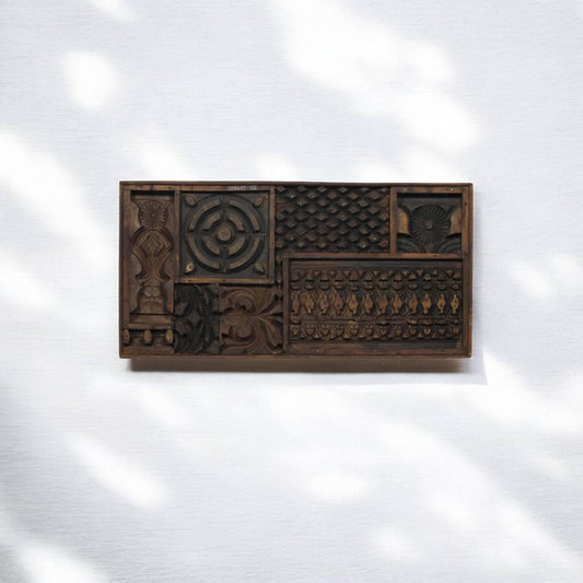 Handcarved Multicolor Wooden Panel - TesuWall Decor