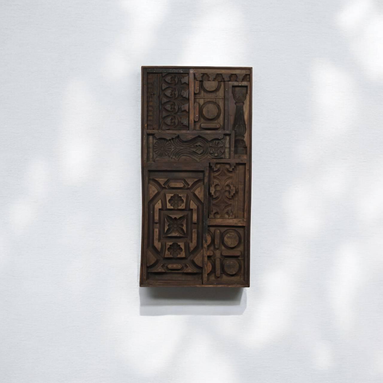 Handcarved Multicolor Wooden Panel - TesuWall Decor