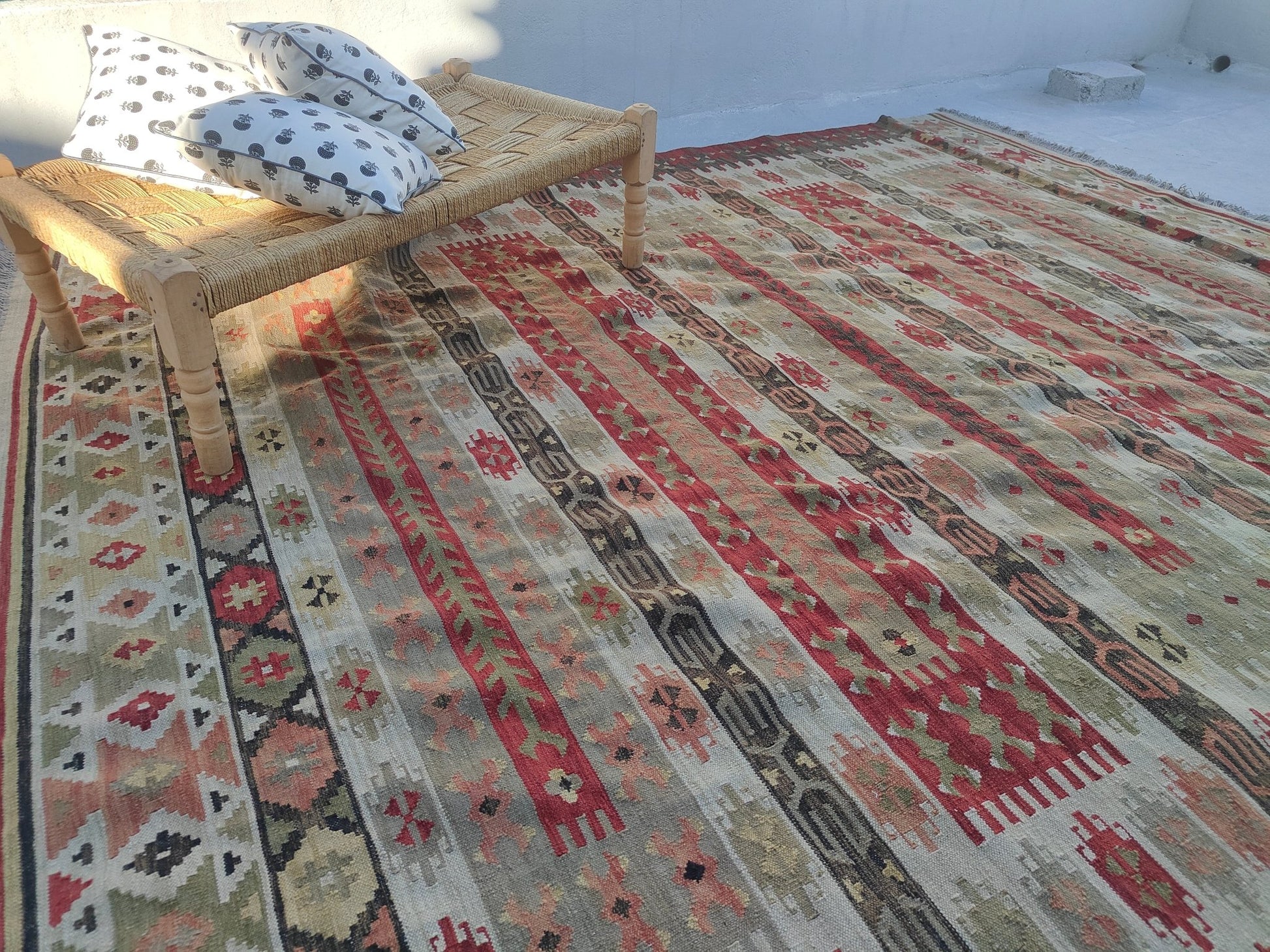 Handcrafted Cotton Wool Kilim - Desert Sunset - TesuRugs