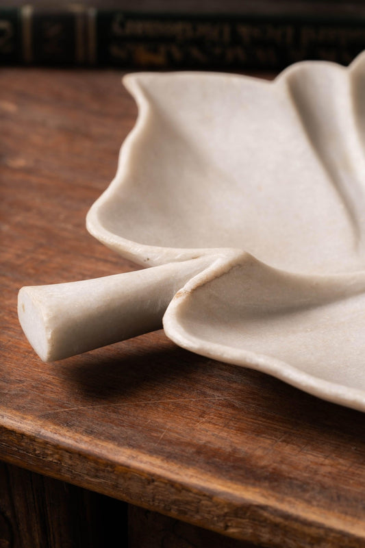Handcrafted Leaf Marble Plate - TesuServeware