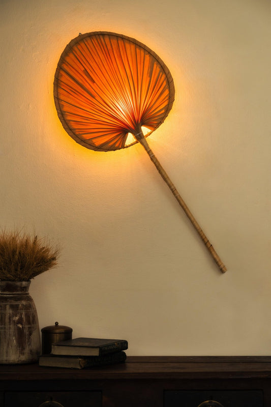 Handcrafted Palm Leaf Wall Light - Natural Tropical Lampshade - TesuWall Light
