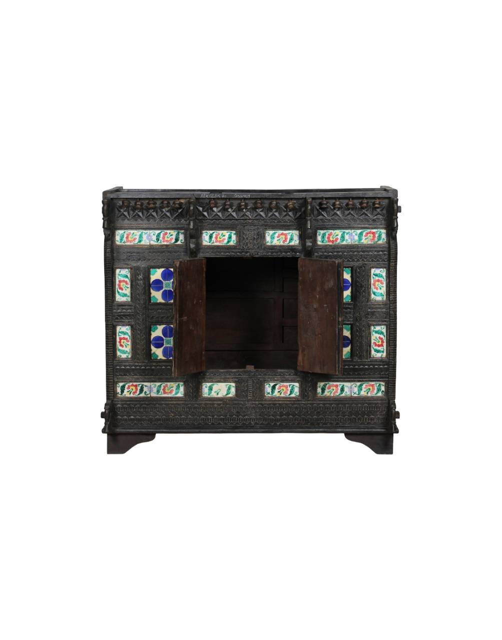 Handcrafted Peacock Teak Damchiya - Vintage Indian Storage Chest - TesuCabinets & Storage