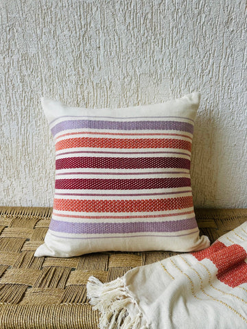 Handwoven Striped Cushion Cover - Multi - Color - TesuHome Décor