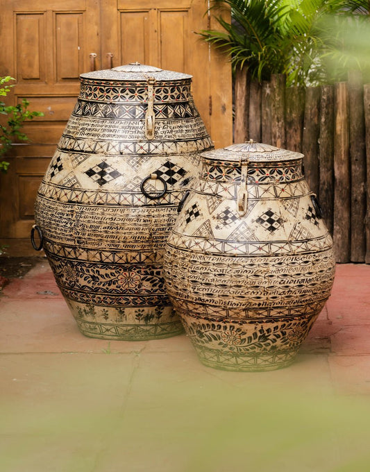 Heritage Handpainted Iron Vessels - Set of 3 - TesuHome & Kitchen