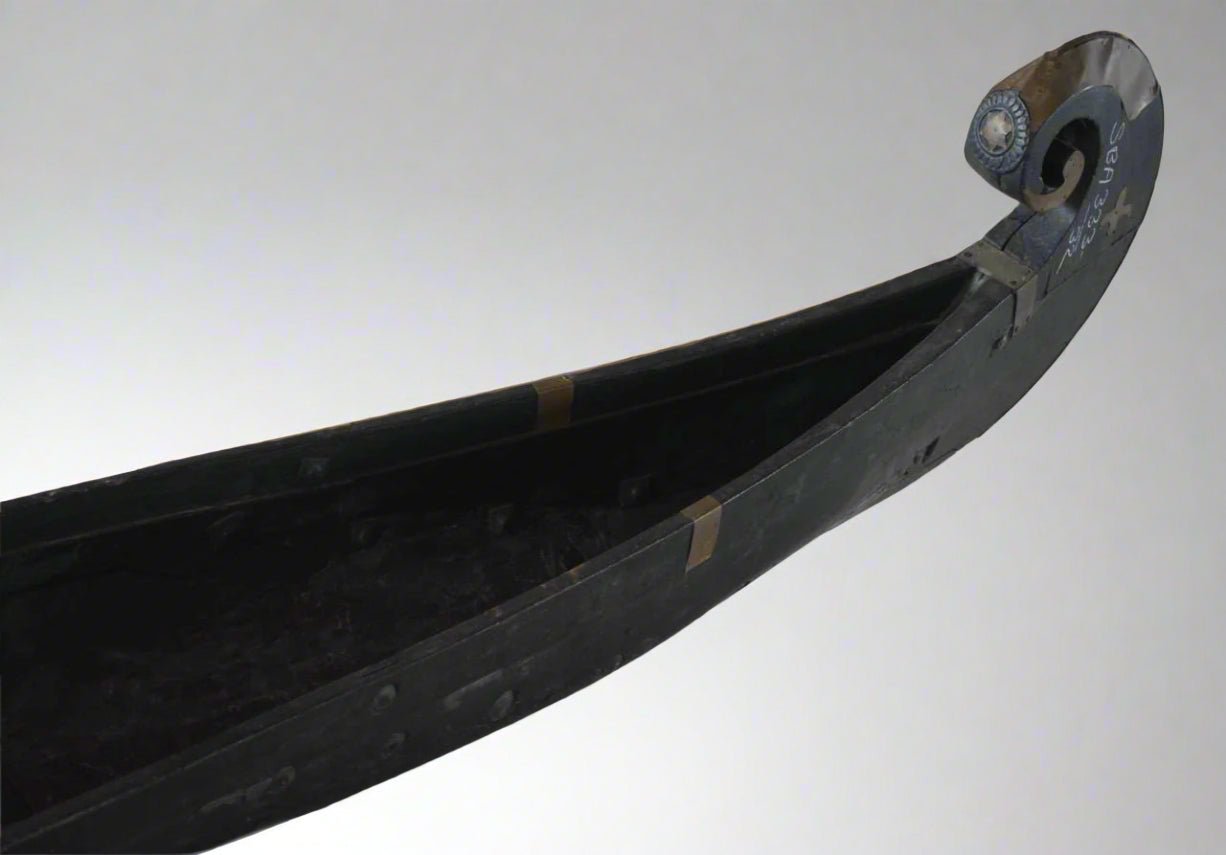 Heritage Traditional 13ft Wooden Boat - Handcrafted Vintage Teak Nautical Decor - TesuSculpture