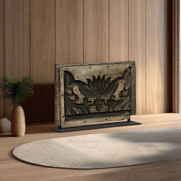 Heritage Wood and Iron Table Accent - TesuWall Decor
