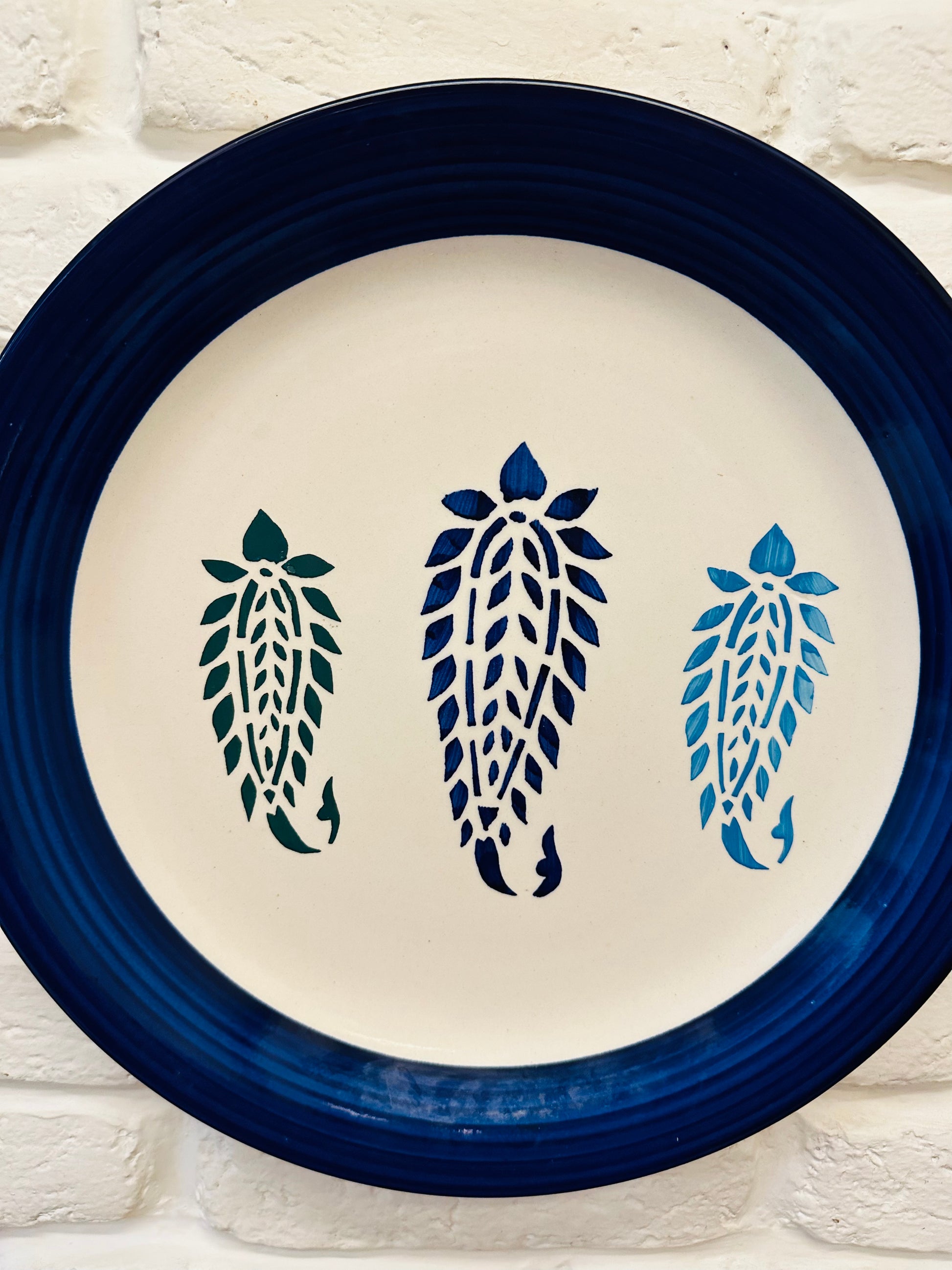 Peacock Hand Painted Designer Plates - Set of 3 - TESU