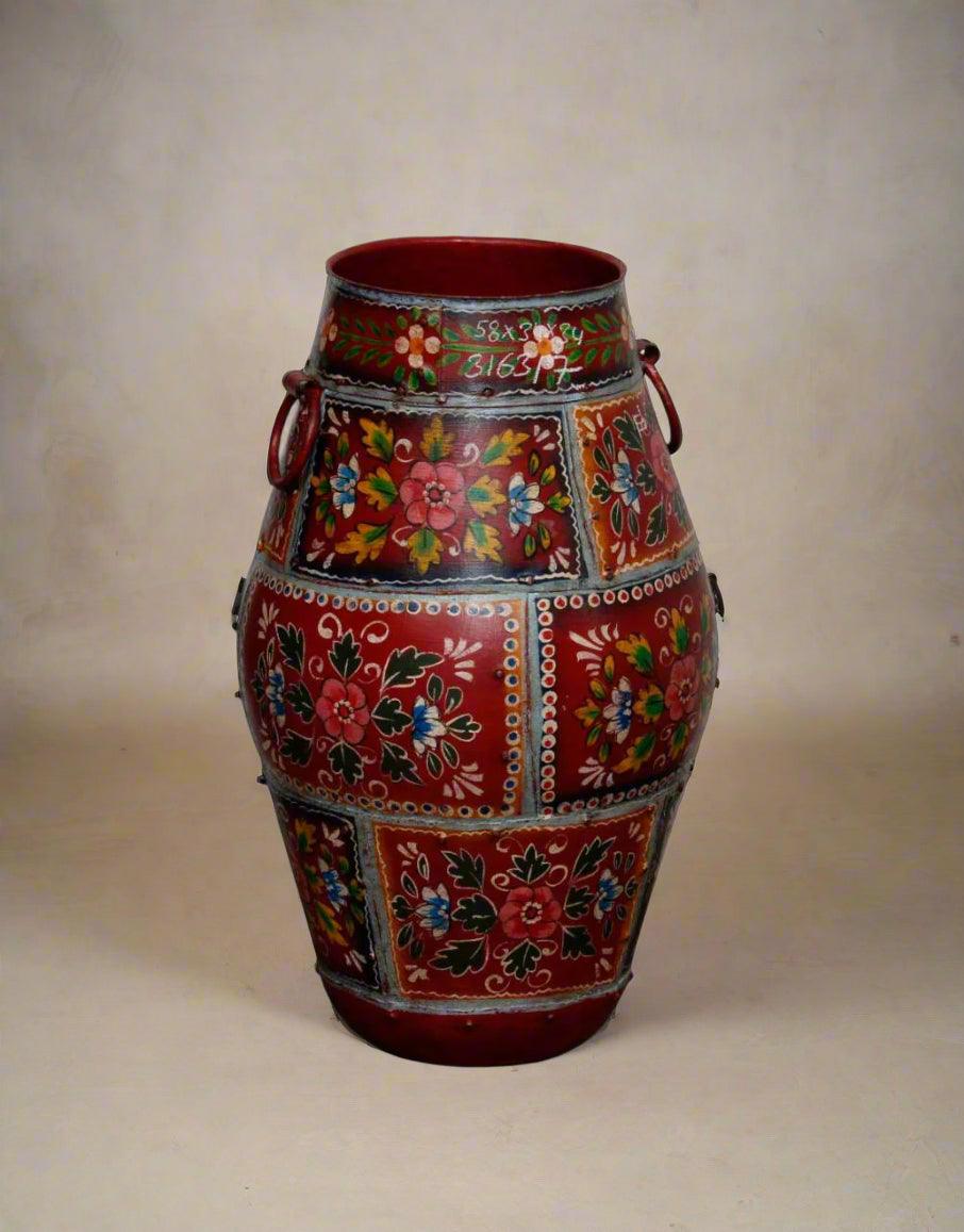 Iron Painted Planter - Floral - TesuHome Decor