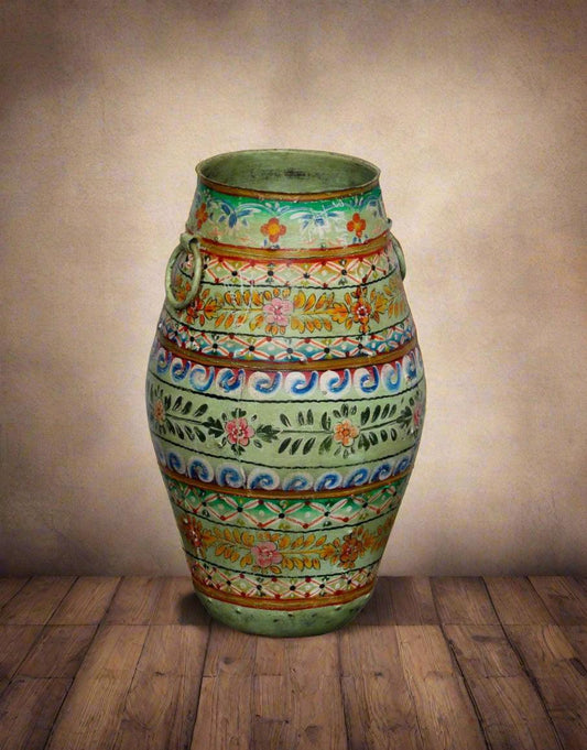 Iron Painted Planter - Floral - TesuHome Decor