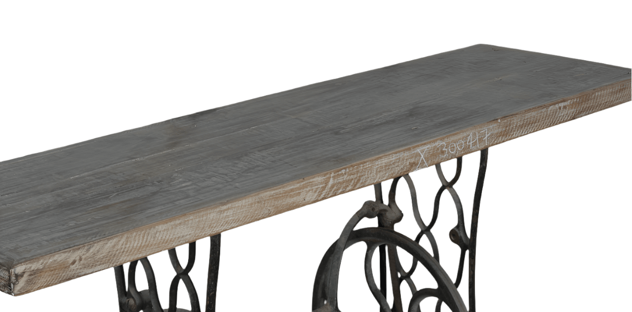 Iron Wood Sewing Machine Console Table - TesuTable