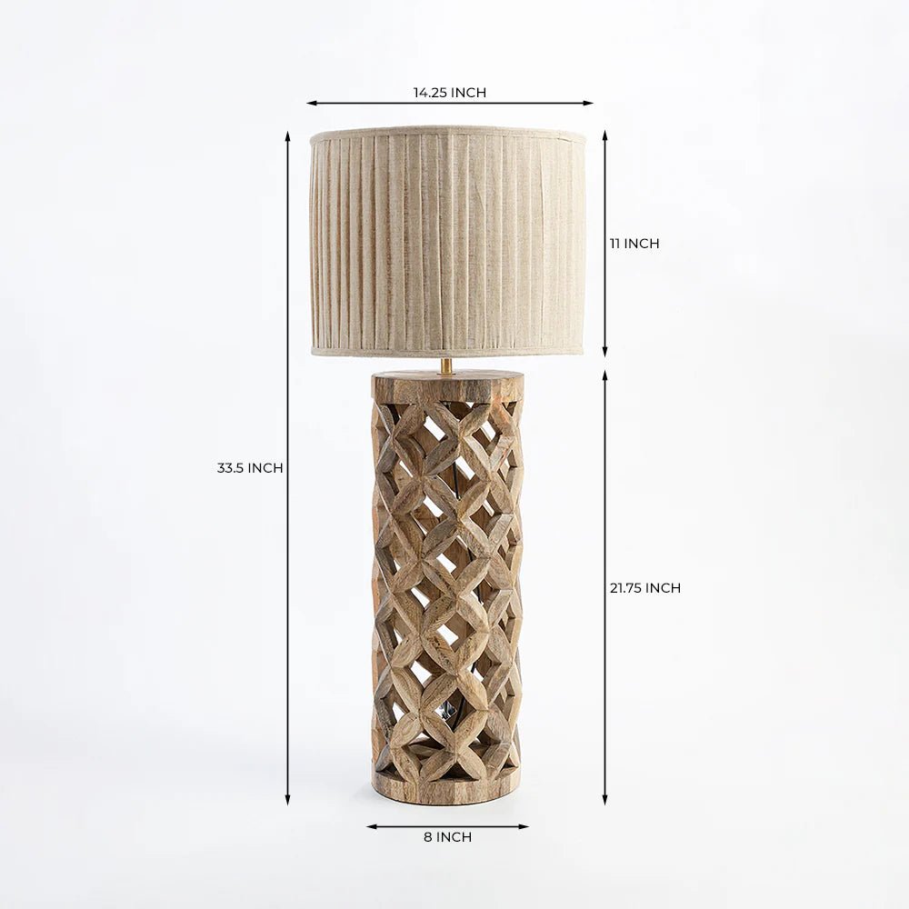 Ivora Rustic Mango Wood Lamp - TesuTable Lamp