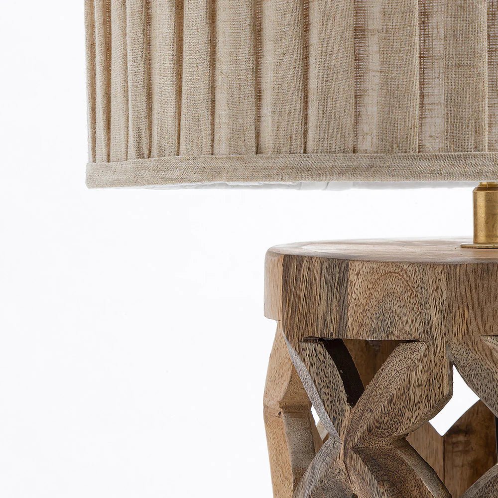 Ivora Rustic Mango Wood Lamp - TesuTable Lamp