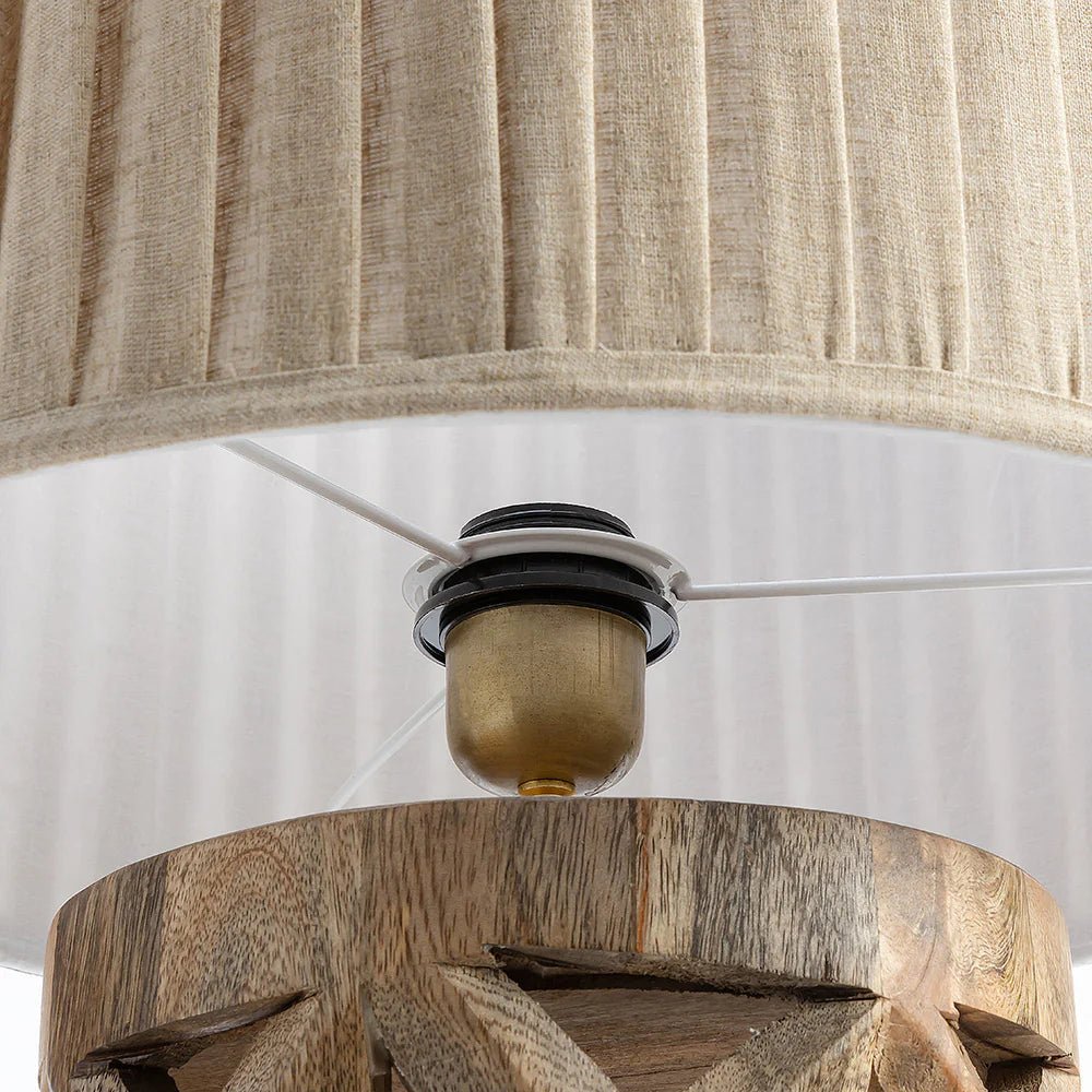 Ivora Rustic Mango Wood Lamp - TesuTable Lamp