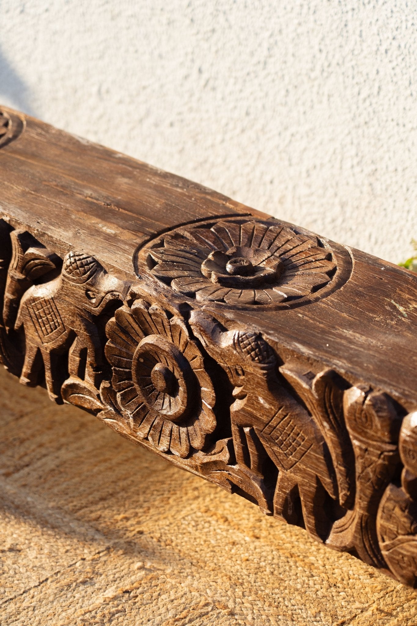 Jaipur Elegance Bench (Carved) - TesuWooden Bench