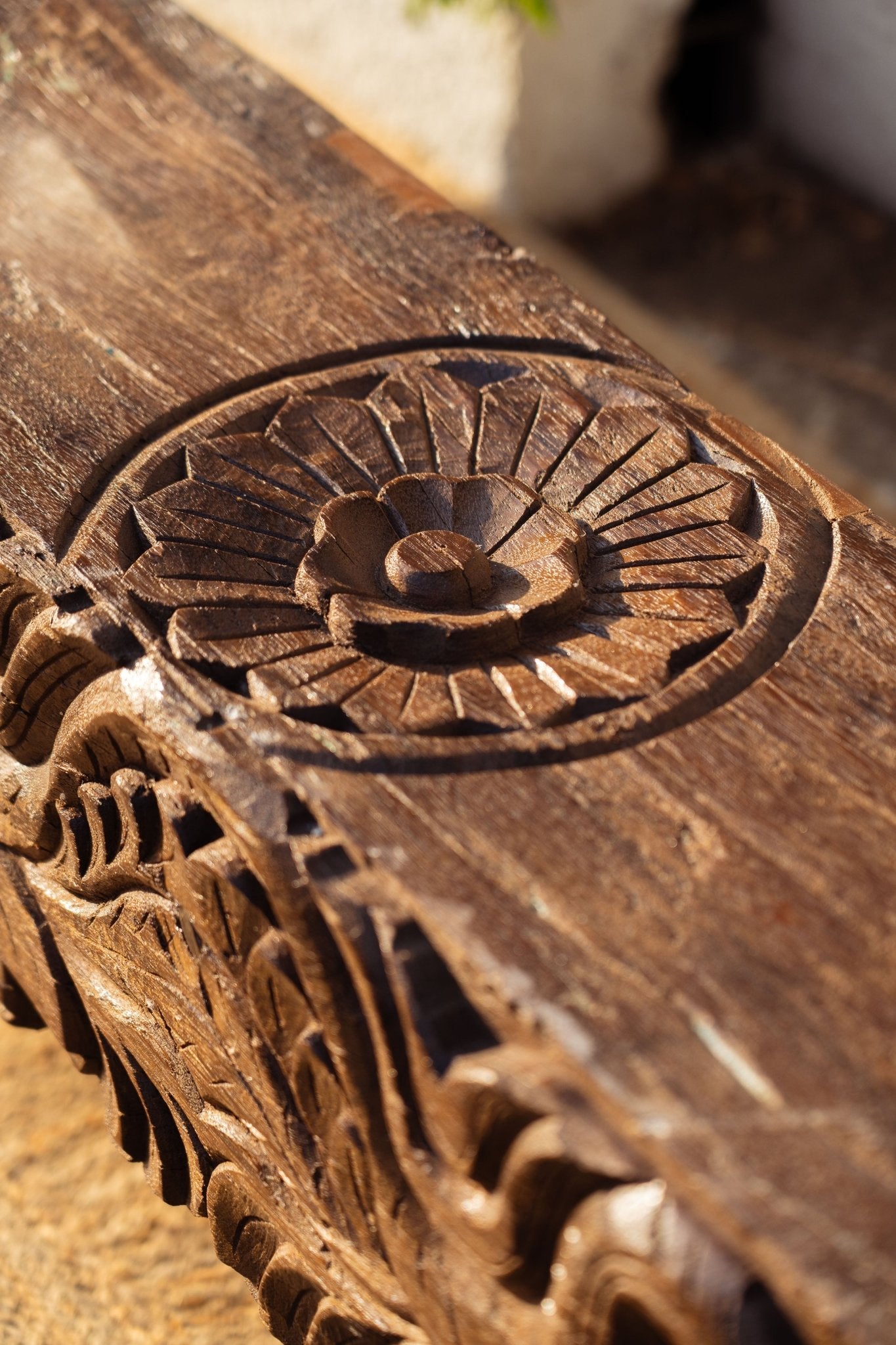 Jaipur Elegance Bench (Carved) - TesuWooden Bench