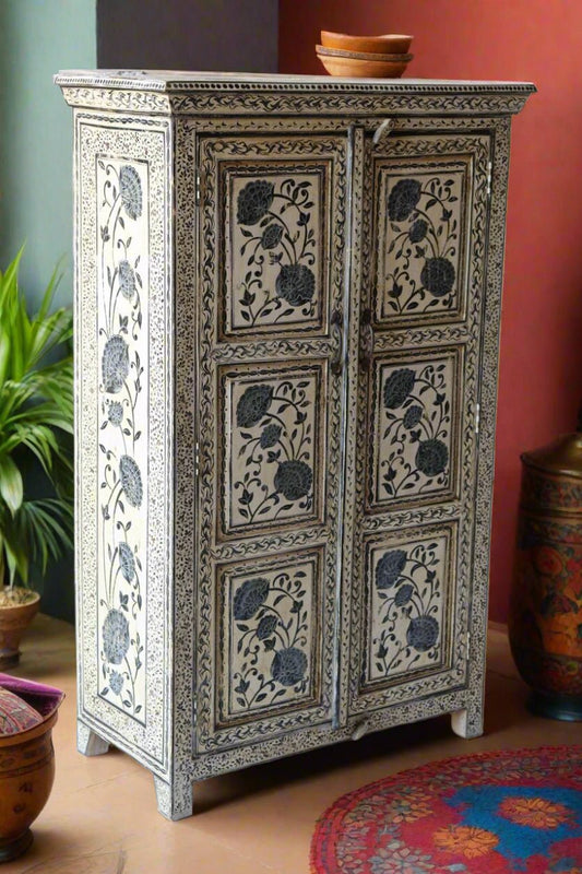 KalaKriti - Handcrafted Mango Wood Storage Cabinet - TesuCabinets & Storage