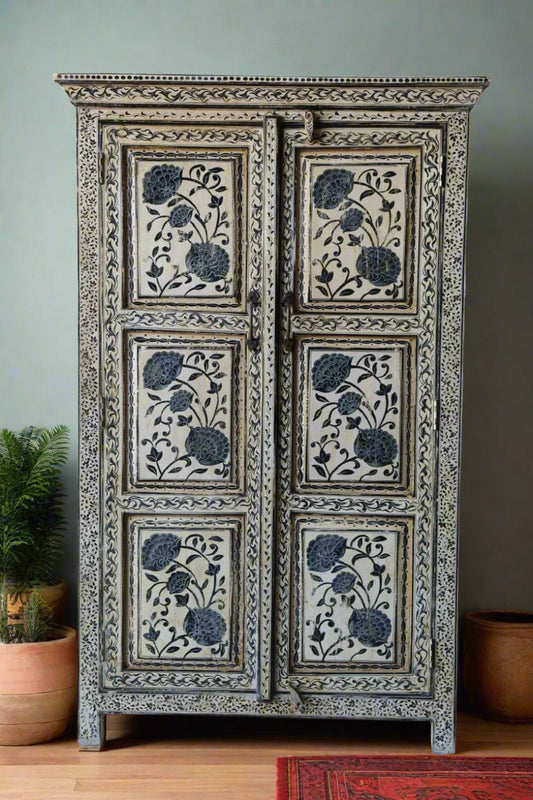 KalaKriti - Handcrafted Mango Wood Storage Cabinet - TesuCabinets & Storage