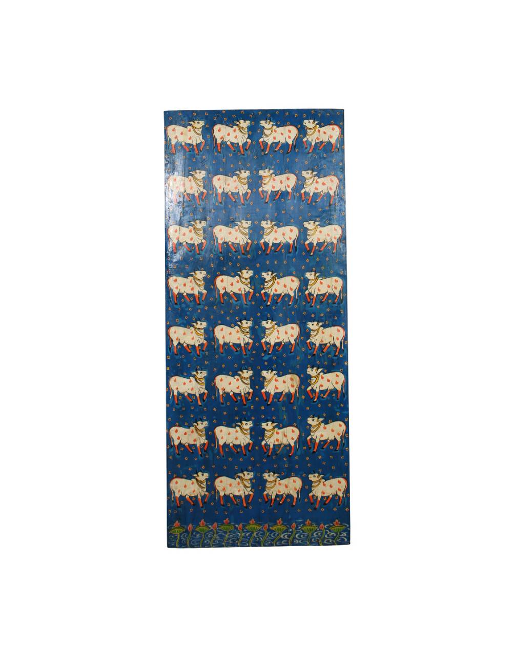 Towel with deer pattern on a blue background