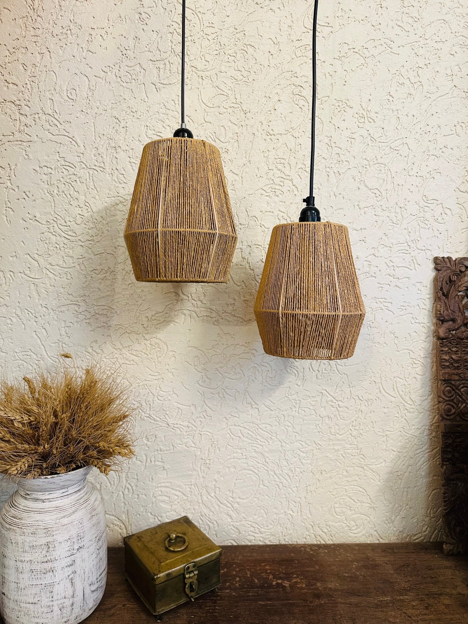 Lantern Weave Jute Pendant Light - TesuPendant Light