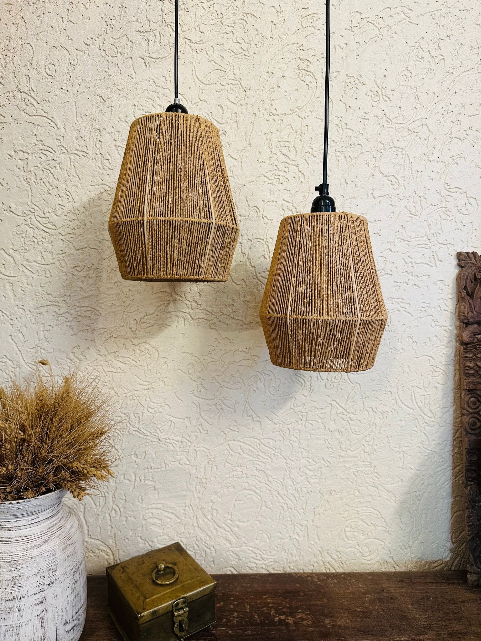Lantern Weave Jute Pendant Light - TesuPendant Light