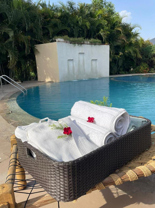 Luxury Brown Rectangle Floating Serving Tray - Waterproof Pool & Spa Breakfast Tray - TesuFloating Trays
