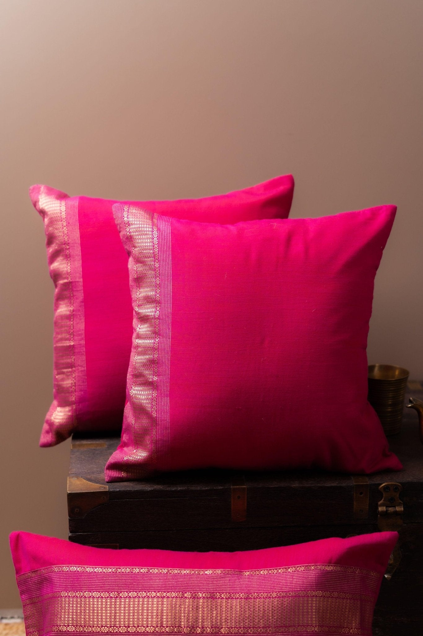 Magenta Gold Luxe Series Cushion Covers - TesuCushion Covers
