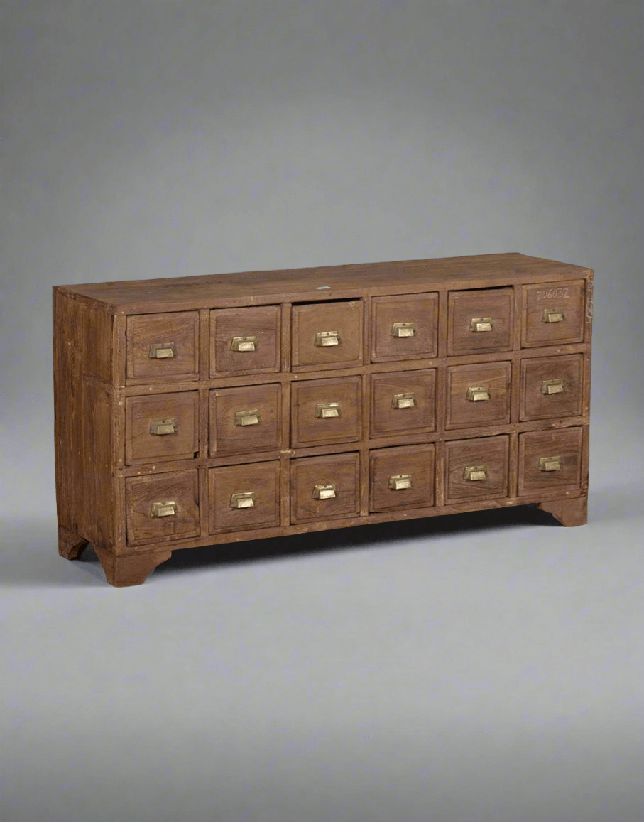 Multi Drawer Wooden Antique Table - TesuTable