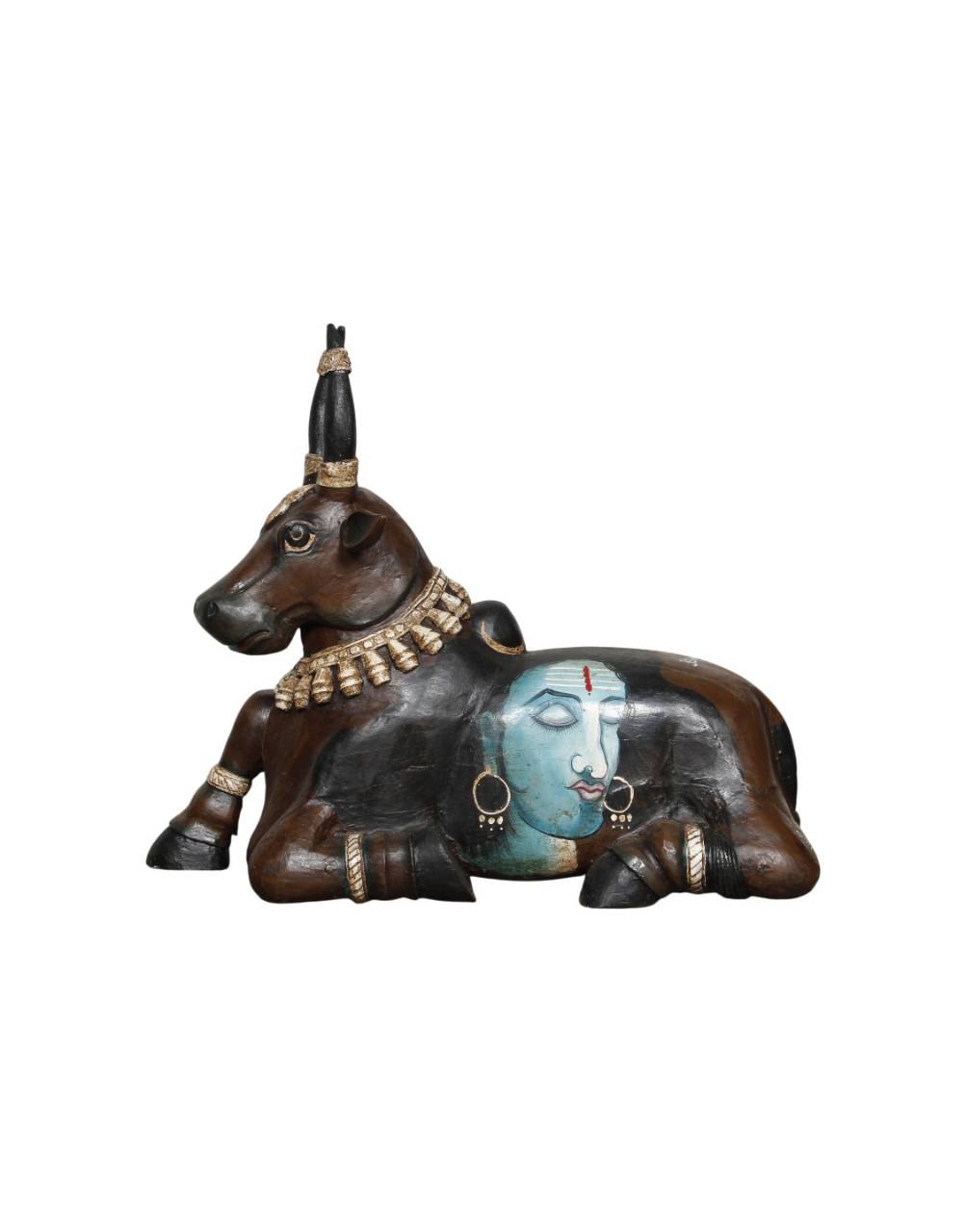 Nandi Swaroop — Hand - Painted Sacred Bull Sculpture - TesuSculpture