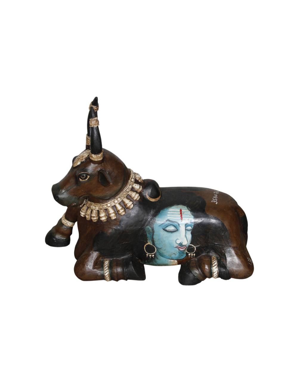 Nandi Swaroop — Hand - Painted Sacred Bull Sculpture - TesuSculpture