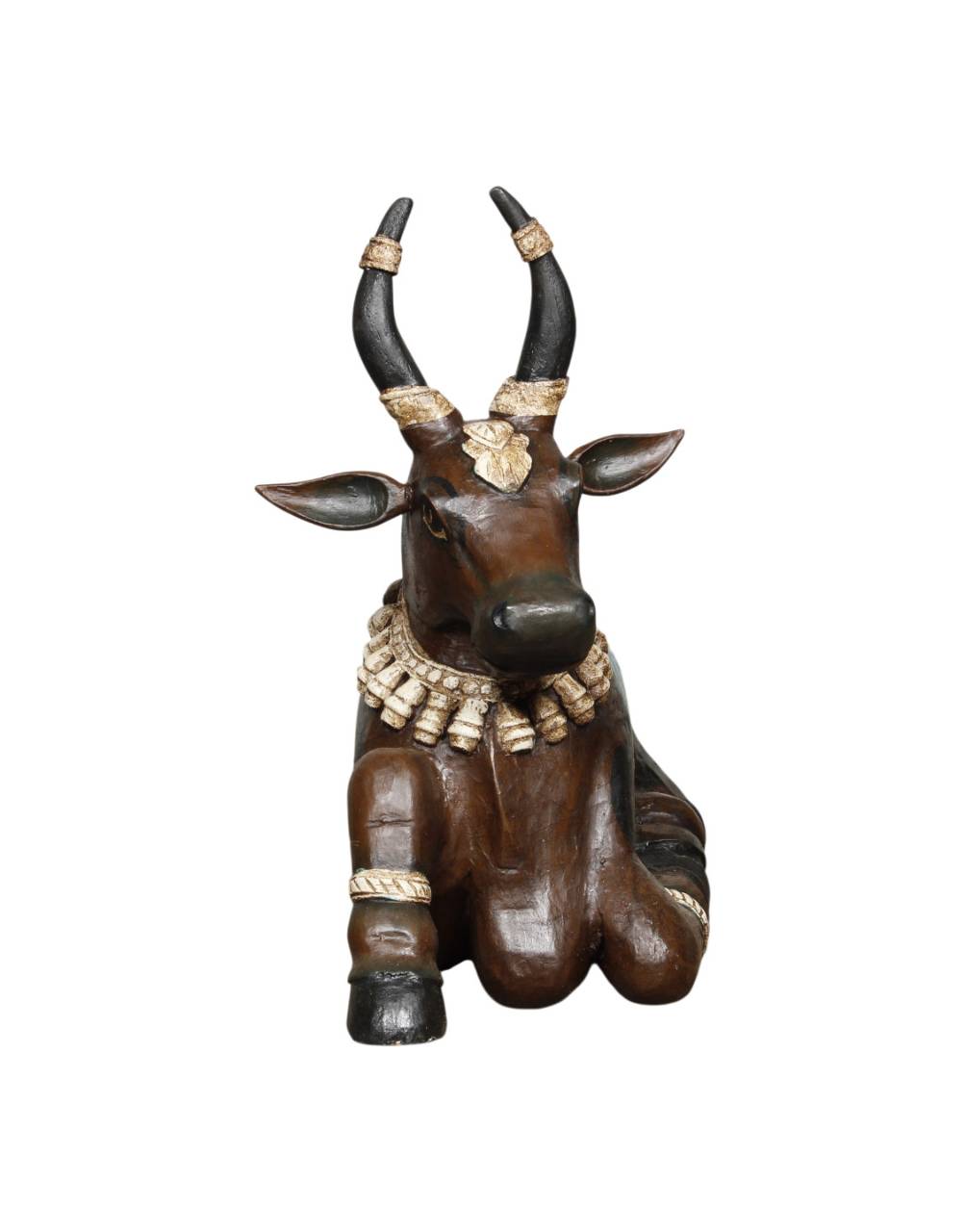 Nandi Swaroop — Hand - Painted Sacred Bull Sculpture - TesuSculpture