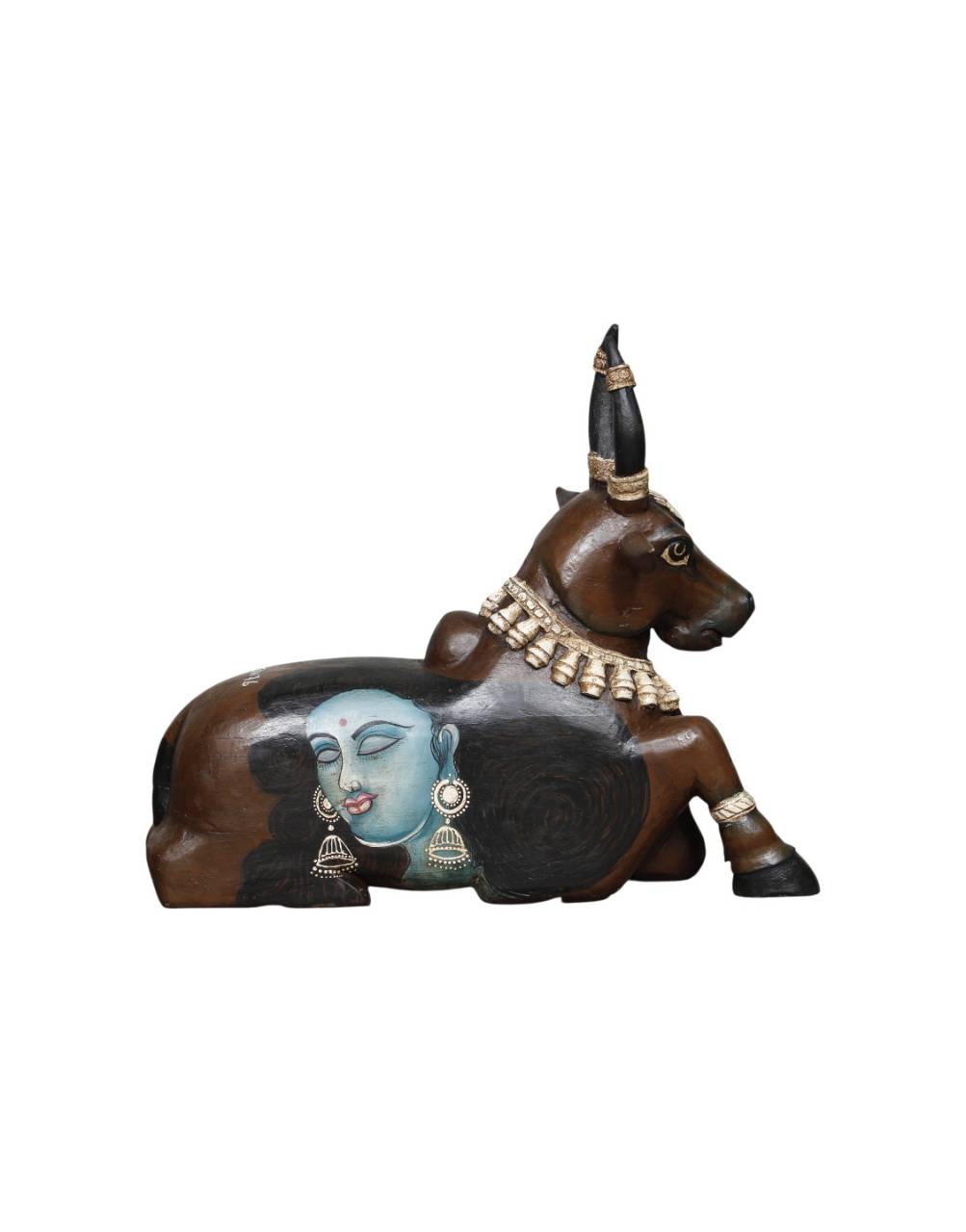 Nandi Swaroop — Hand - Painted Sacred Bull Sculpture - TesuSculpture