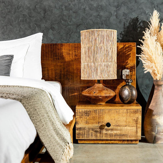 Natural Aura Wooden Base Table Lamp - TesuTable Lamp